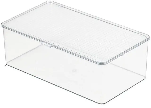 Main image of Clear Plastic Storage Bin with Lid, Makeuo Holder, Fridge Organizer, Refrigerator Organizers and Storage, Small Container for Pantry, Office, Dresser, Bathroom, Kitchen, Snack