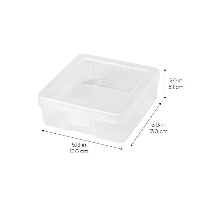Alt view image 2 of 7 - Clear Storage Cases, 10-Pack, |Made in USA|, Plastic Bead Organizing Containers with Snap Lid for Arts, Crafts, Ephemera, Stickers, & Dance Cheer, Clear - Small