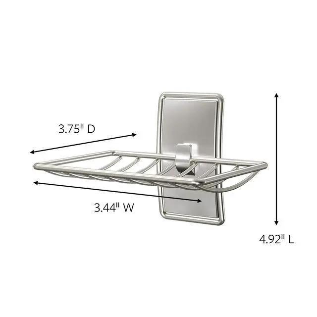 Alt view image 2 of 7 - Soap Dish for Shower, Damage Free Hanging Bathroom Soap Dish, No Tools Bar Soap Holder, 1 Satin Nickel Soap Dish and 2 Water-Resistant Command Strips