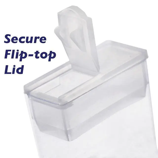 Alt view image 2 of 5 - Clear Plastic Boxes - Rectangle with a Flip Top Cap - 7/16 x 1 x 3 - Use for Beads, Bath Salts, Wedding & Party Favors, Home or Office Storage - Bag of 20