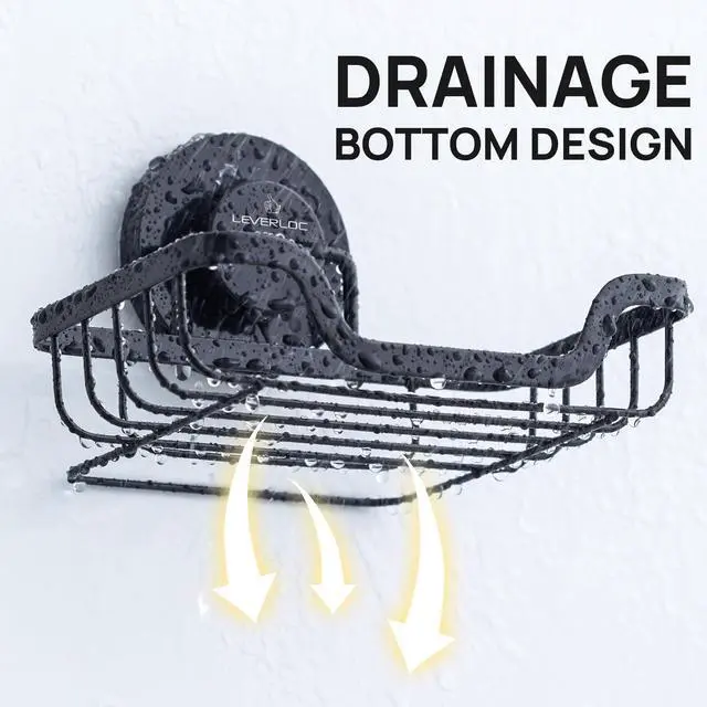 Alt view image 7 of 7 - Soap Dish, Soap Bar Holder for Shower Suction Cup Wall Mounted, Stainless Steel No-Drilling Removable Waterproof Sponge Holder for Bathroom Bathtub Kitchen Sink, Keep Dry, Black