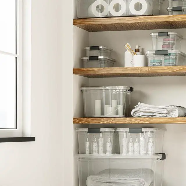 Alt view image 6 of 7 - Clear Storage Boxes with Lids, 1.27 Quart Plastic Container Bins for Organizing, Stackable Crates, BPA Free, Non Toxic, Odor Free, Organizers for Home, Office and Dorm, 2 Pack
