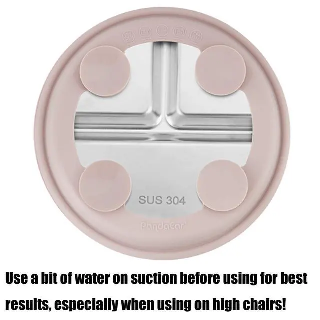 Alt view image 4 of 4 - 3 Pack Stainless Steel Toddler Plates with Suction, Divided Plates with Removable Silicone Sleeve for Babies & ToddlersPink/Green/Linen