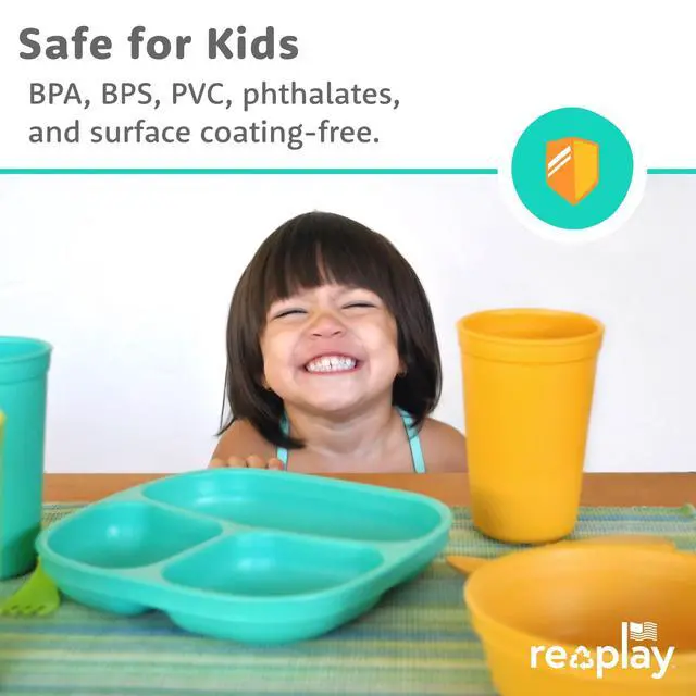 Alt view image 4 of 7 - Divided Toddler Plates Set of 3 - Deep-Walled 3 Compartment Kids Plates for Picky Eaters - Dishwasher & Microwave Safe - BPA-Free - Made in USA, Princess