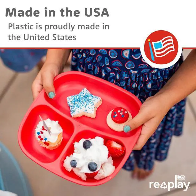 Alt view image 3 of 7 - Divided Toddler Plates Set of 3 - Deep-Walled 3 Compartment Kids Plates for Picky Eaters - Dishwasher & Microwave Safe - BPA-Free - Made in USA, Princess