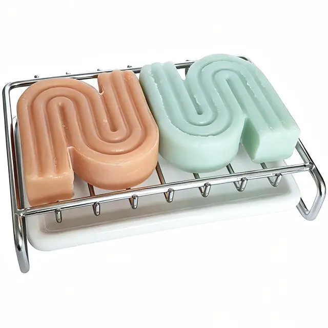 Main image of Soap Dish, Stainless Steel Self Draining Bar Soap Holder with Ceramic Water Tray, Soap Dish Holder for Shower, Bathroom, Sink, Kitchen and Countertop