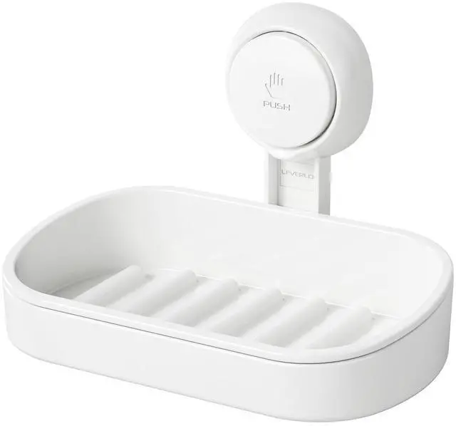 Main image of Soap Dish Holder for Shower Suction Cup Wall Mounted Self Draining NO-Drilling Removable Bar Soap Sponge Holder for Bathroom Bathtub Kitchen Sink Waterproof Strong Vacuum Suction Adhesion