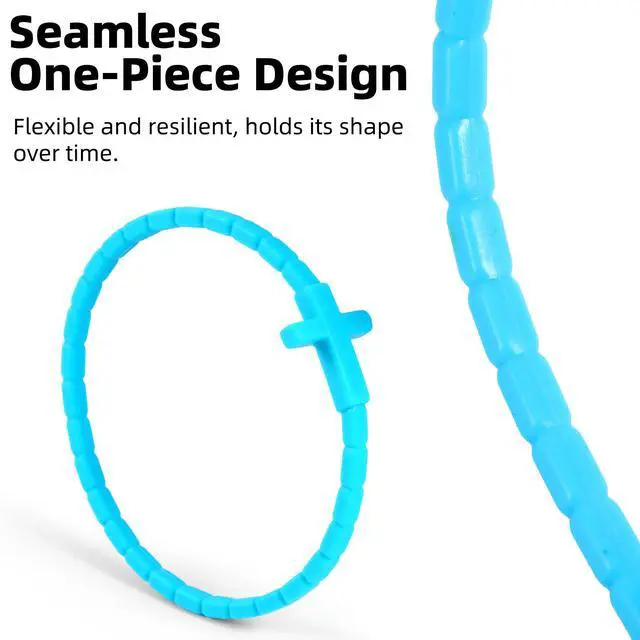 Alt view image 4 of 7 - 24Pcs Rubber Cross Bracelets for Kids & Adults Silicone Jesus Bracelet Stretchable Rubber Wristbands for Easter,Christmas, Baptism, Church Party Favors, Christian Gifts (24 Colors)