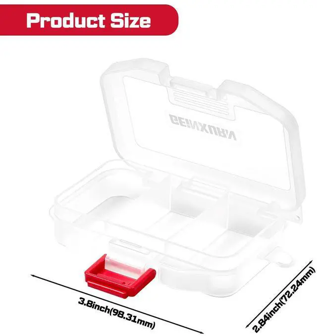 Alt view image 2 of 7 - Small Parts Organizer, 4Pcs Plastic Transparent Portable Tools Boxes with Dividers for Small Accessories Storage Cases