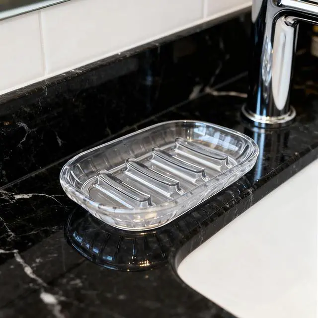 Alt view image 4 of 6 - 2 Pack Soap Dish Holder for Bar Soap, Bathroom Soap Dishes Bar Soap Holder Tray, Soap Dishes for Shower Bathroom, Kitchen Sink Soap Dish, Clear