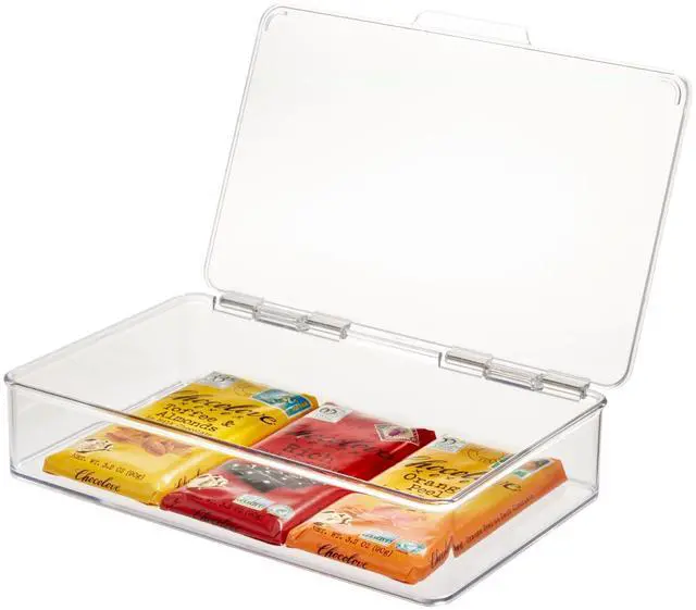 Main image of Kitchen Binz BPA-Free Plastic Stackable Organizer Box with Lid - 7.26" x 10.75" x 2.37", Clear