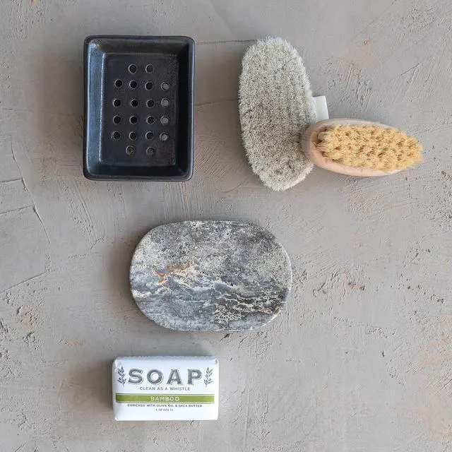 Alt view image 2 of 6 - Travertine Soap Dish, Grey