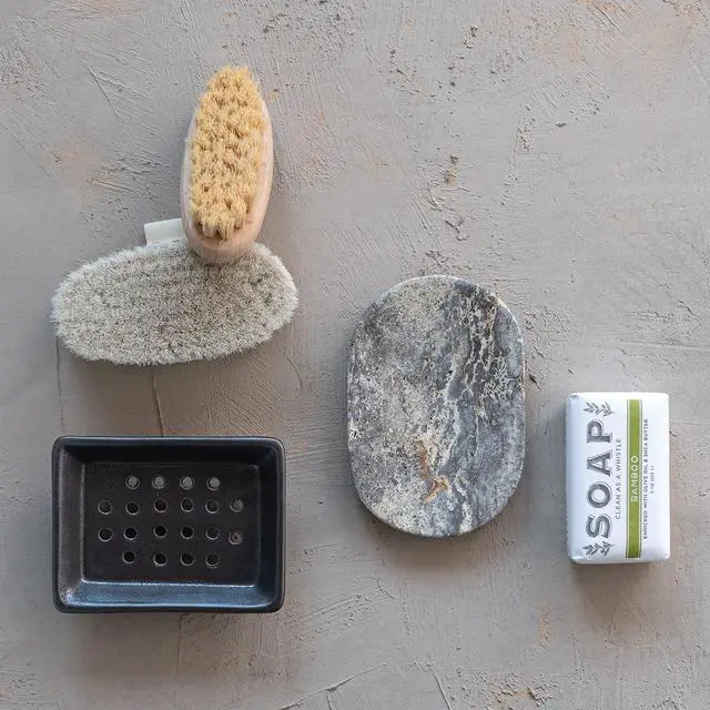 Alt view image 3 of 6 - Travertine Soap Dish, Grey