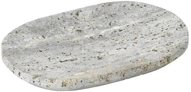 Main image of Travertine Soap Dish, Grey