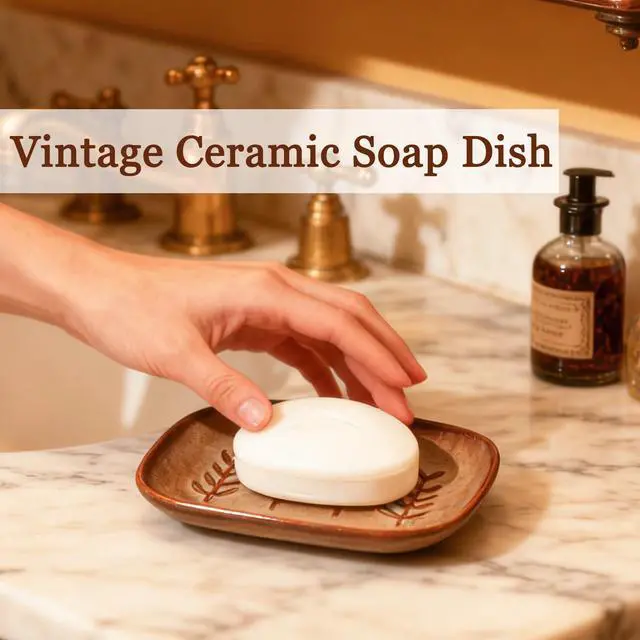 Alt view image 6 of 7 - Aesthetic Ceramic Soap Dish for Shower, Soap Holder with Raised Relief, Shower Soap Dish for Shampoo Bar Or Sponge, Soap Saver for Bathroom, Kitchen, Sink, Decorative Soap Tray (Brown)