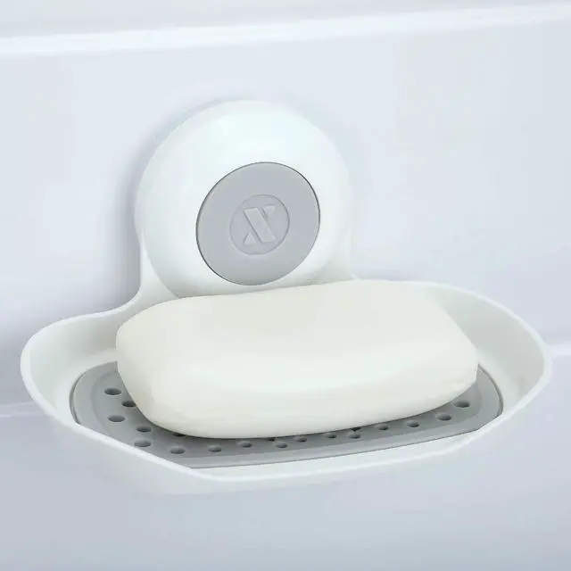 Main image of Strong Hold Soap Saver, Suction Cup Soap Holder, Must Have Universal Kitchen & Bathroom Shower Accessories, White