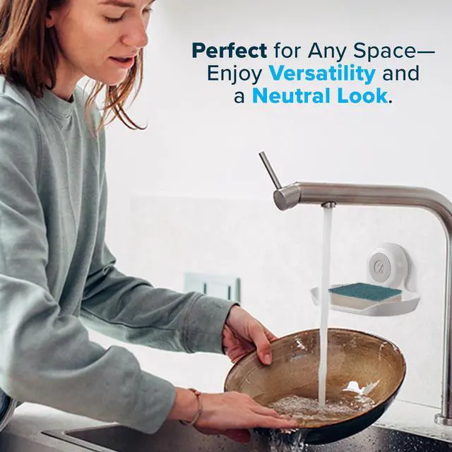 Alt view image 5 of 6 - Strong Hold Soap Saver, Suction Cup Soap Holder, Must Have Universal Kitchen & Bathroom Shower Accessories, White