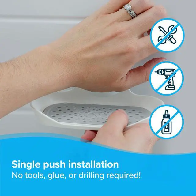 Alt view image 2 of 6 - Strong Hold Soap Saver, Suction Cup Soap Holder, Must Have Universal Kitchen & Bathroom Shower Accessories, White