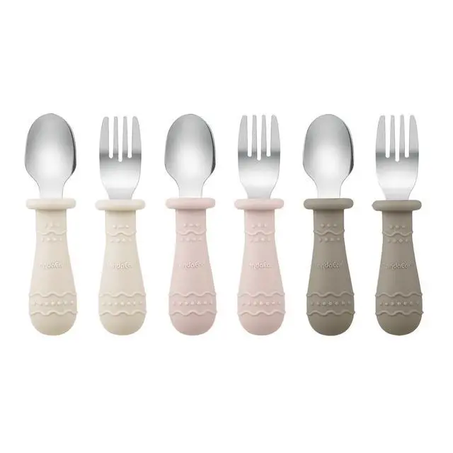 Alt view image 6 of 7 - 9-Piece Toddler Plates & Utensils Set, 3-Pack Suction Plates with 3 Spoons & 3 Forks, Silicone Baby Feeding Set