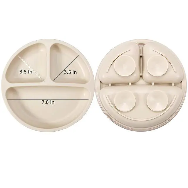 Alt view image 3 of 7 - 9-Piece Toddler Plates & Utensils Set, 3-Pack Suction Plates with 3 Spoons & 3 Forks, Silicone Baby Feeding Set
