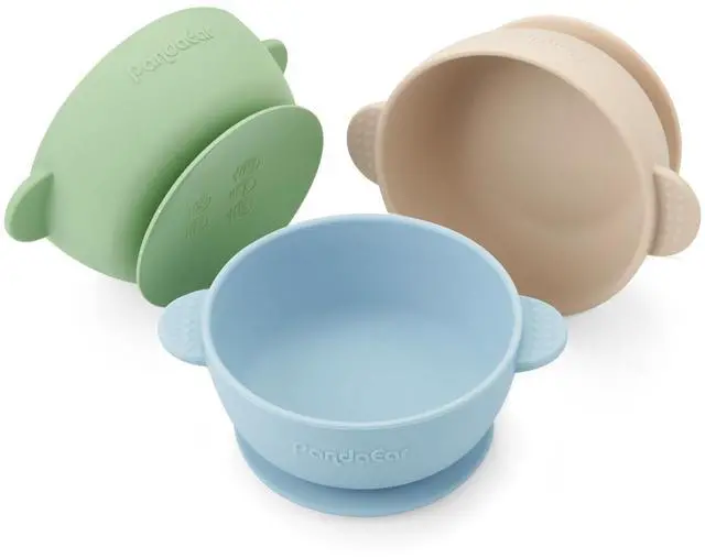 Main image of 3 Pack Baby Bowls with Suction| Stay Put Silicone Food Bowl for Babies Kids Toddlers Infants| Food Grade Soft Safe BPA-Free Silicone (Multi-Color)