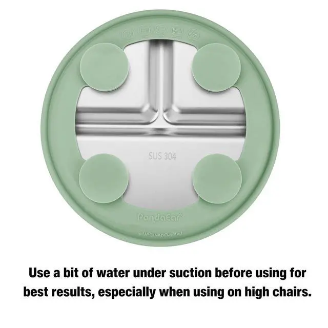 Alt view image 7 of 7 - 2 Pack Stainless Steel Baby Suction Plates & 2 Pack Spoons, Toddler Utensils Baby Feeding Set, Divided Plates for Baby Led Weaning Supplies, BPA-Free (Blue/Green)