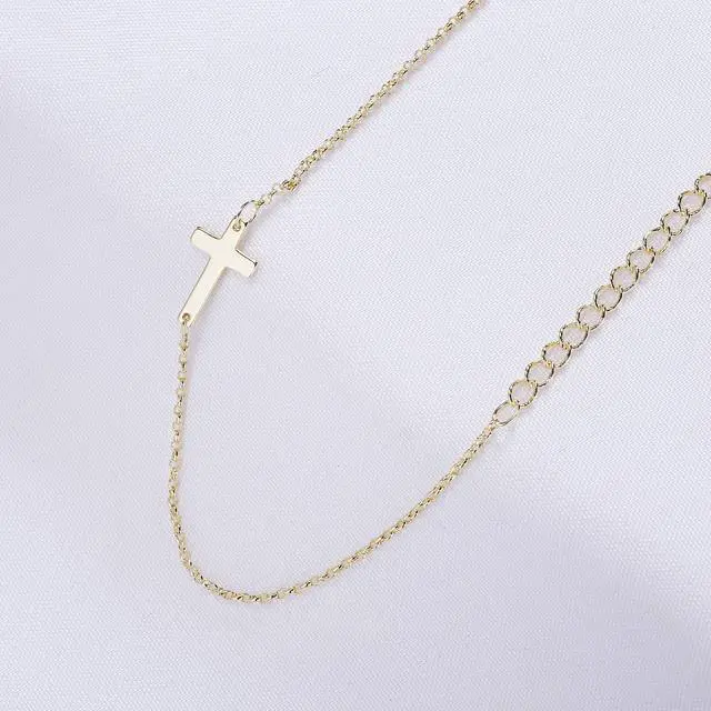 Alt view image 6 of 7 - Cross Bracelet for Women Dainty 14k Gold Plated Cubic Zirconia Cute Tiny Bracelet Confirmation Gifts for Women