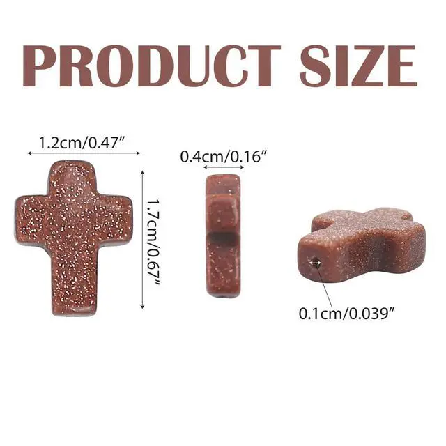 Alt view image 2 of 7 - 25PCS 17x12mm Cross Beads for Bracelets Jewelry Making, Colorful Natural Stone Crystal Opal Loose Shape Strands Charm Small Assortments Accessories Bulk for DIY Necklace Pendants Crafts (Multi Colors)