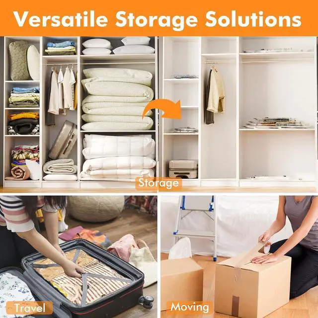 Alt view image 4 of 7 - Vacuum Seal Bags for Clothing Travel & Home Storage, Travel Vacuum Bags with Electric Pump,Space Saver for Blankets, Comforters, Pillows, Clothes,10 Small