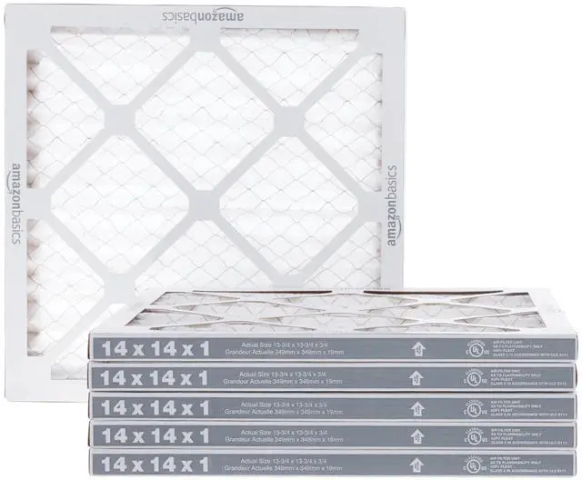 Main image of 14x14x1 Air Filter, MERV 8 AC Furnace Filters, Allergy Control, Electrostatic, Air Cleaning, 6-Pack (Actual Size: 13.75" x 13.75" x 0.75")