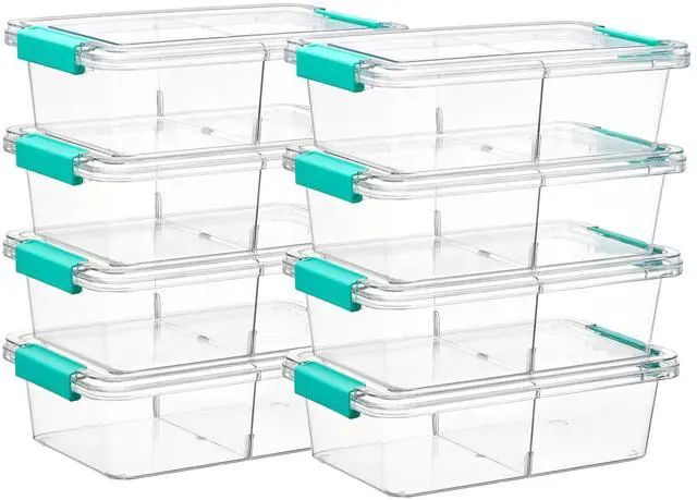 Main image of 8 Pack Clear Pencil Box with Removable Divider, BPA-Free Plastic Storage Containers for Pens, Pencils, Crayons, Markers, Craft Supplies and Small Items