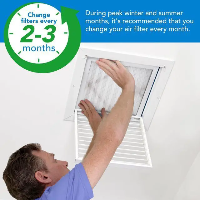 Alt view image 7 of 7 - 14x14x1 Air Filter MERV 8 4-Pack, Electrostatic Pleated Furnace & AC Filter, Captures Dust, Pet Hair, Pollen, Actual Size: 13.75"x13.75"x0.75"