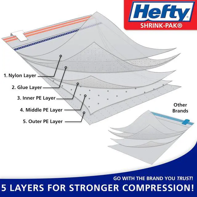 Alt view image 2 of 7 - Vacuum Bags for Clothes 4 Pack, Space Saving Large Vacuum Storage Bags (34 X 22 Inches) Compression Seal for Bedding, Travel Pump Included (4 Large Heavy Duty)