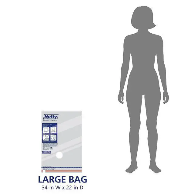 Alt view image 5 of 7 - Vacuum Bags for Clothes 4 Pack, Space Saving Large Vacuum Storage Bags (34 X 22 Inches) Compression Seal for Bedding, Travel Pump Included (4 Large Heavy Duty)