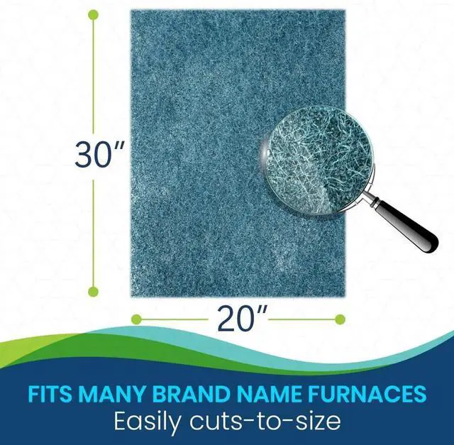 Alt view image 2 of 4 - 20x30x1 Cut To Fit Furnace & Air Conditioner Filter Media | Washable Reusable High Air Flow Polyester Fiber, Made in USA (20" x 30" x.75" actual)