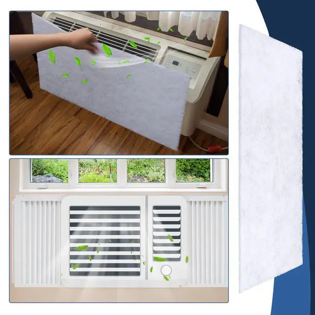 Alt view image 4 of 5 - 4 Pcs Air Conditioner Filter Replacement,24" W x 15" H x 1/4",Window Air Conditioner Filters,Universal Window Units for Remove Dust, Pollen, Pet Odors (White)