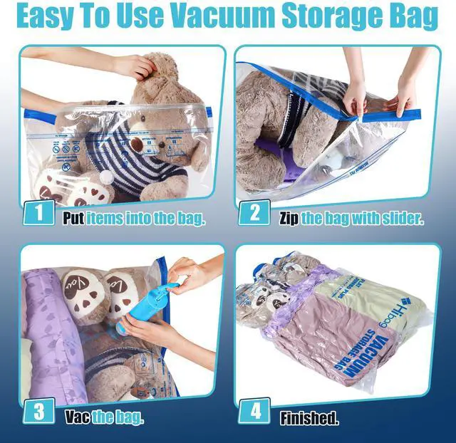Alt view image 3 of 6 - Vacuum Storage Bags Jumbo and XXL, Extra Large Vacuum Seal Bags for Bedding Blankets Comforters Clothing (3J+3XXL)