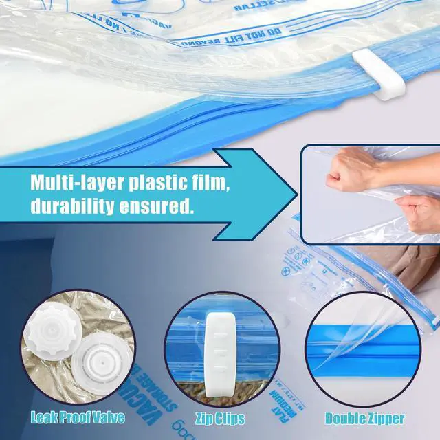 Alt view image 6 of 6 - Vacuum Storage Bags Jumbo and XXL, Extra Large Vacuum Seal Bags for Bedding Blankets Comforters Clothing (3J+3XXL)