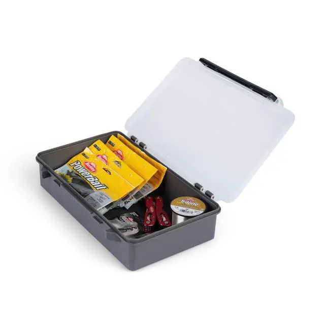 Alt view image 3 of 4 - StowAway 3700 Deep Open Stow Tackle Box, with Corrosion-Preventive Rustricor, Single Latch Design, Transparent DuraView Lid, Stackable Storage for Fishing Bait, Lures and Gear