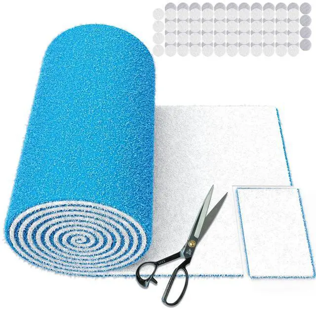 Main image of Air Vent Filters, 120" x 12" Cut to Size Air Filter Material (50+ Filters), MERV 8 Triple Vent Filter Kit for Home Floor, Grilles, Ceiling, HVAC Furnace Vents, With 48PCs Adhesive Hook Tape