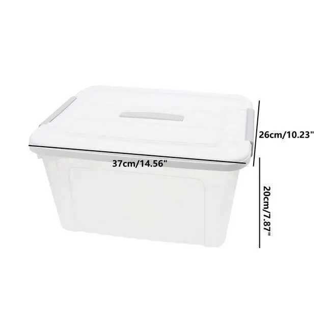 Alt view image 2 of 7 - Plastic Bin with Lid, 1PCS Transparent Storage Box Office Container with Lids Platic Hangers Office Storage Bins Clothes Hangers Wardrobe Sundries Organizer