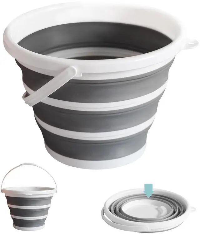 Main image of Collapsible Water Bucket (10L / 2.6 Gal) Portable, Easy to Carry & Store, Ideal for Car Wash, Cleaning, Camping, Fishing and Outdoor Activities with Collapsible Handle Design