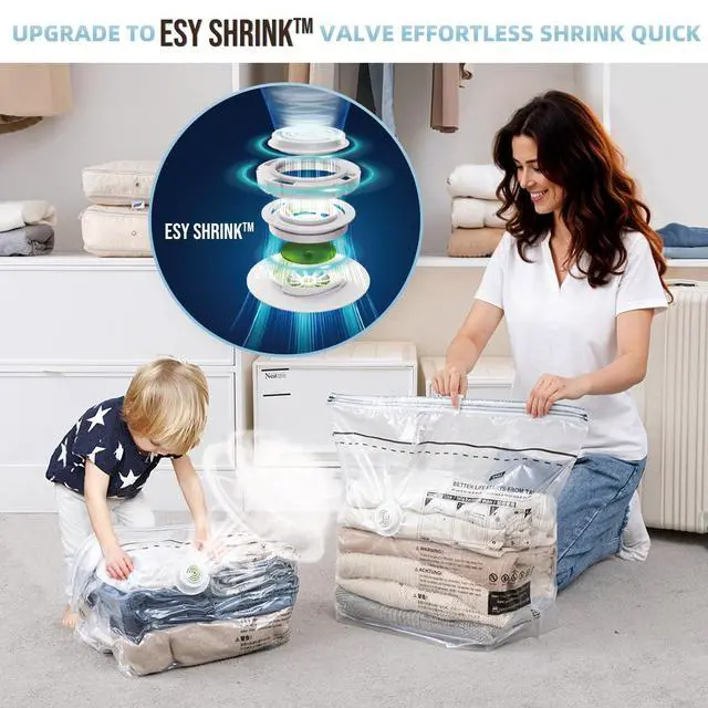 Alt view image 3 of 7 - Cube Vacuum Storage Bags, 4 Pack Medium Size (25x19x11 inch), Vacuum Seal Bags for Clothing, Compression Packing for Clothes, Blankets, Baby Clothes, No Pump Needed