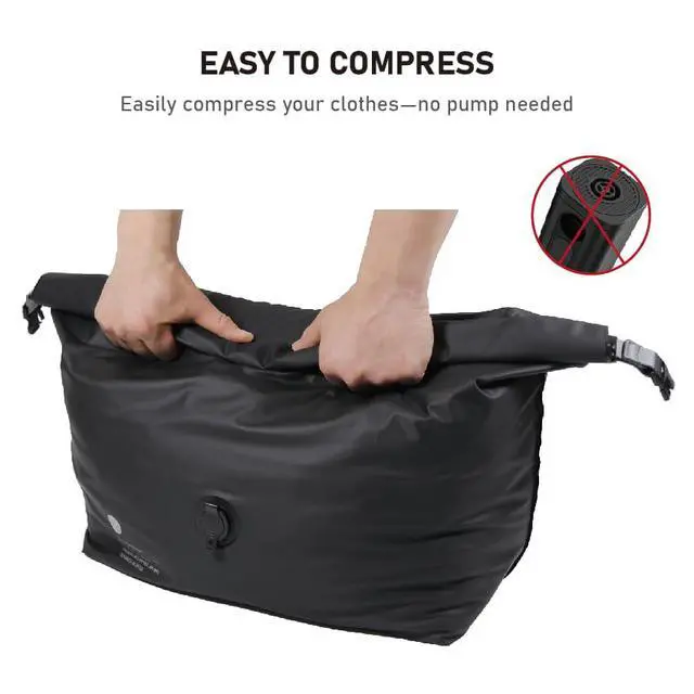 Alt view image 4 of 7 - Vacuum Compression Bags for Travel, 40L Pump-Free Reusable Vacuum Bags, Waterproof Laundry Bag for Backpack and Suitcase, Space Saver Bags for Backpacking