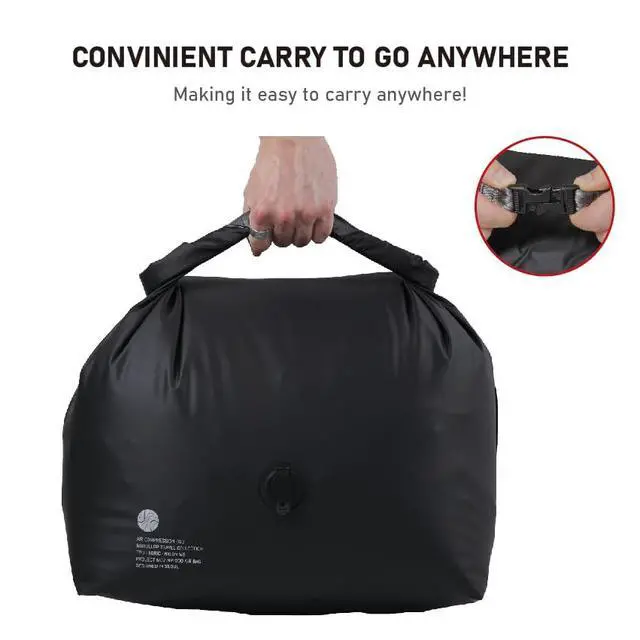 Alt view image 6 of 7 - Vacuum Compression Bags for Travel, 40L Pump-Free Reusable Vacuum Bags, Waterproof Laundry Bag for Backpack and Suitcase, Space Saver Bags for Backpacking