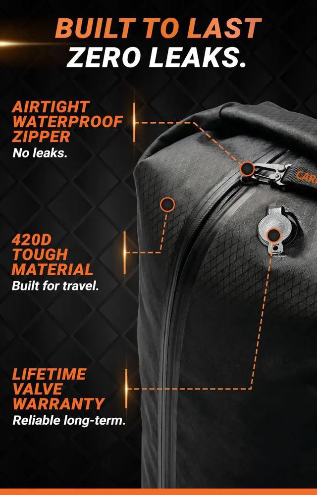 Alt view image 3 of 7 - Vacuum Seal Bags for Clothing Travel - Lifetime Valve Warranty, Waterproof - Travel Vacuum Bags with Pump, Packing Cubes Compression - Pack Smarter, Save Space with Plug-In Power (Large, 1 Count)