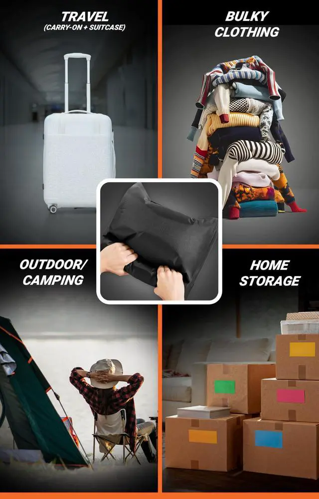Alt view image 6 of 7 - Vacuum Seal Bags for Clothing Travel - Lifetime Valve Warranty, Waterproof - Travel Vacuum Bags with Pump, Packing Cubes Compression - Pack Smarter, Save Space with Plug-In Power (Large, 1 Count)