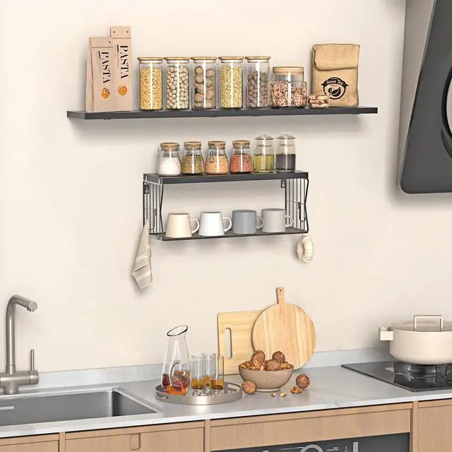 Alt view image 4 of 6 - Floating Bathroom Shelves Wall Mounted - Wooden Shelf Set of 3 for Over Toilet Storage & Modern Bathroom Decor - Perfect Wall Shelving Organizer for Apartments RVs Powder Rooms Restroom - Black
