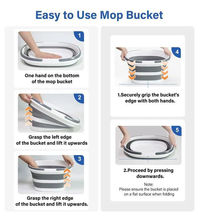 Alt view image 3 of 7 - Collapsible Bucket, Upgraded 16L (4.2 Gallon) Collapsible Mop Bucket with Multi-Functional Lid, Foldable Portable Bucket Camping Beach Sand Pool Boat Fishing-Water Pot Pail-Space Saving Square
