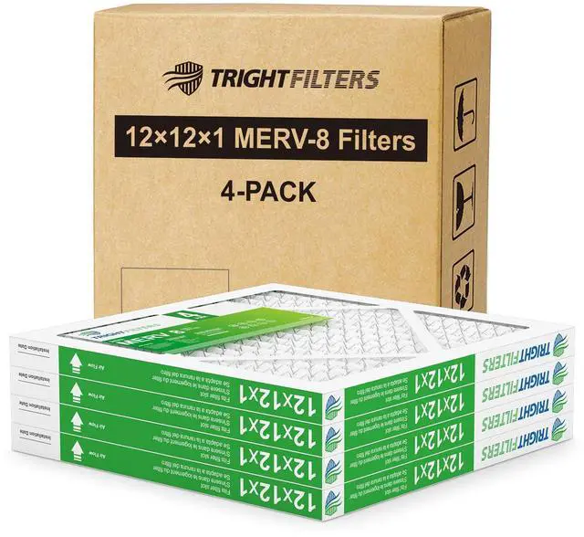 Main image of 12x12x1 Air Filter 4 Pack, MERV 8 Pleated Dust Defense Air Filters Replacement Air Conditioner HVAC AC Furnace Filter, Durable and Lightweight